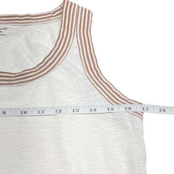 Madewell White and Tan Striped Ringer Tank - Picture 5 of 7